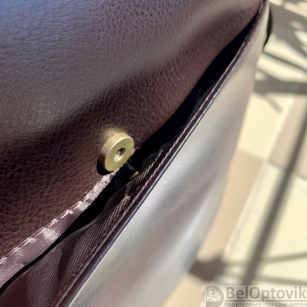 Стильная мужская сумка Polo Videng с плечевым ремнём темно коричневая - фото 8 - id-p187156787
