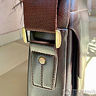 Стильная мужская сумка Polo Videng с плечевым ремнём темно коричневая, фото 10