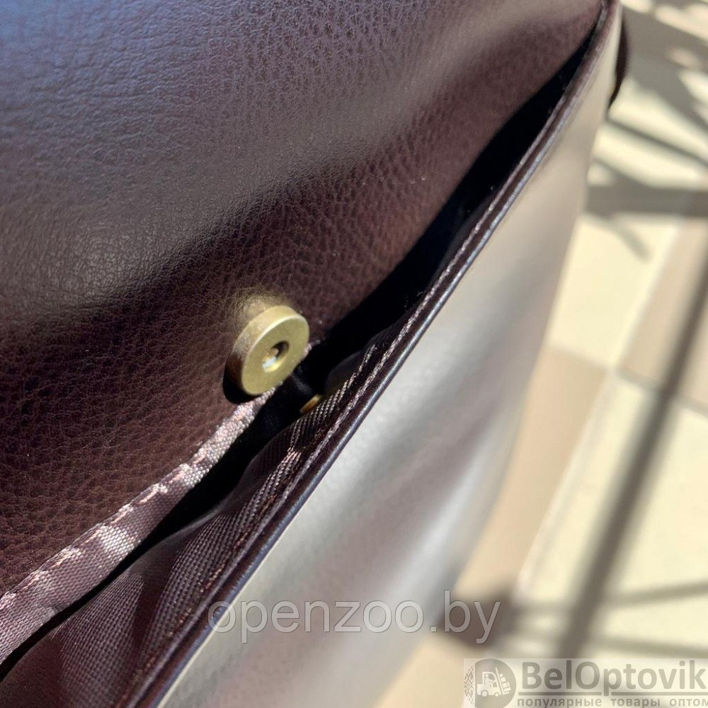 Стильная мужская сумка Polo Videng с плечевым ремнём темно коричневая - фото 8 - id-p187157905