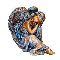 Статуэтка ангел-мечтатель, цв. бронза, 23см, арт. ккю-99022