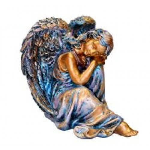 Статуэтка ангел-мечтатель, цв. бронза, 23см, арт. ккю-99022 - фото 1 - id-p187157952
