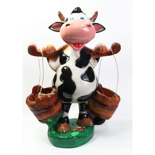 Фигура садовая корова "бурёнка" с вёдрами 50 см арт. лк-13506 - фото 1 - id-p170628894