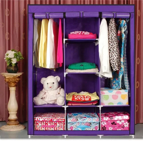 Шкаф складной каркасный тканевый STORAGE WARDROBE цвет синий.Лучшая цена! - фото 3 - id-p112744505