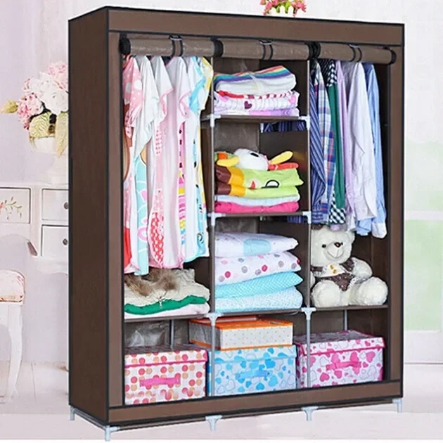 Шкаф складной каркасный тканевый STORAGE WARDROBE цвет синий.Лучшая цена! - фото 9 - id-p112744505