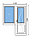 Окно ПВХ (балконный блок) ШхВ 2100х2100 мм,дверь поворотно-откидная,окно глухое,1-камер.ст/пакет, фото 2