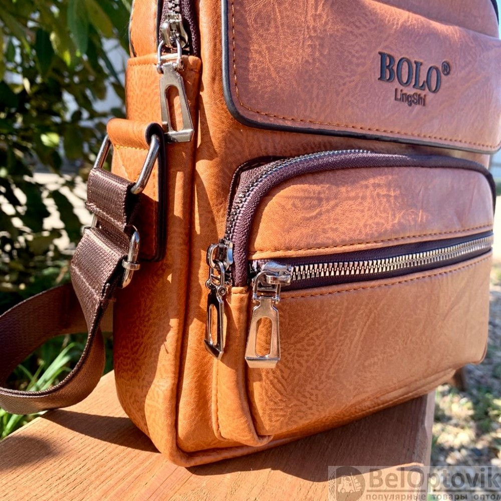 Классическая мужская сумка-мессенджер Bolo LingShi (плечевой ремень, ручка для переноски) - фото 5 - id-p187290994