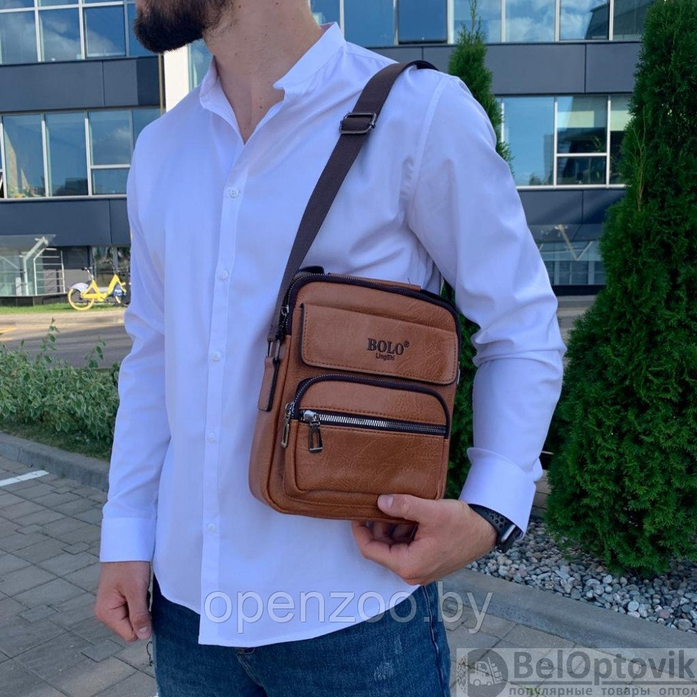 Классическая мужская сумка-мессенджер Bolo LingShi (плечевой ремень, ручка для переноски) - фото 8 - id-p187291044