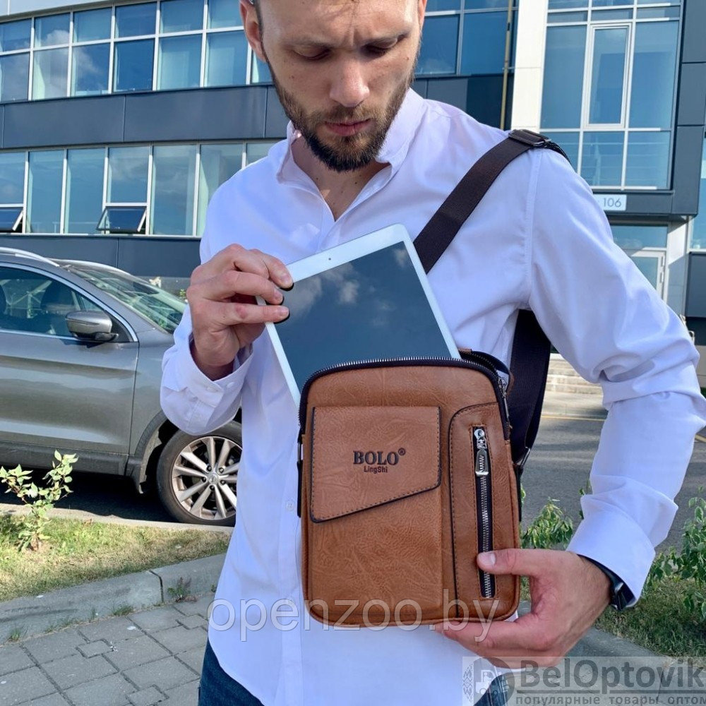 Мужская сумка-мессенджер через плечо Bolo LingShi (отделение для смартфона) - фото 10 - id-p187291046