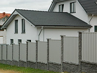 Двусторонний забор "Танвальд" комбинированный с металлопрофилем