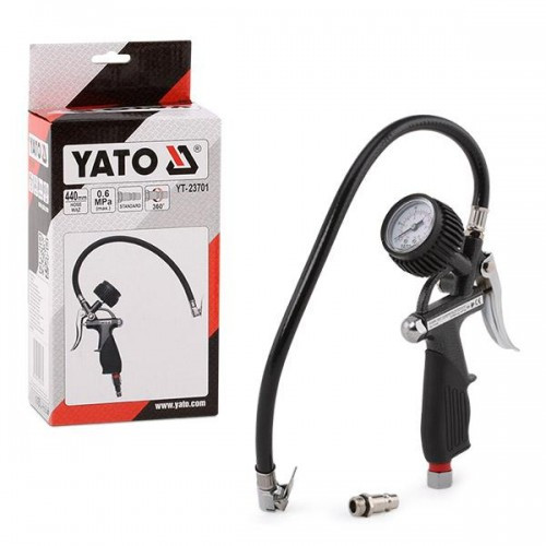 Пневмопистолет с манометром для подкачки колёс "Yato" YT-23701