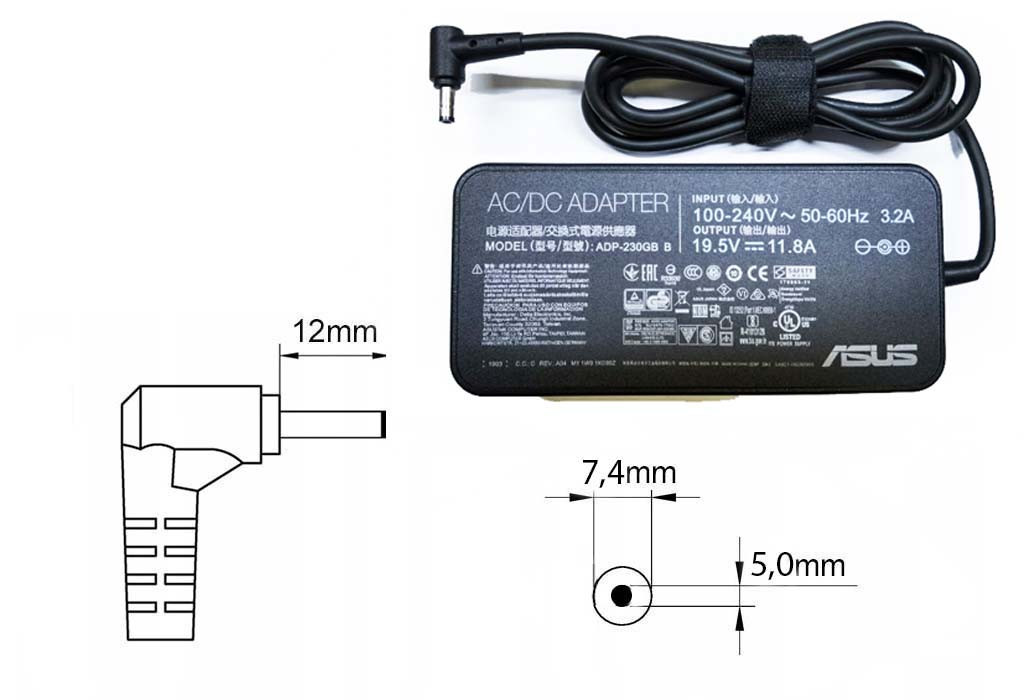 Оригинальная зарядка (блок питания) для ноутбука Asus 90-NGCPW6000Y, 230W, Slim, штекер 7.4x5.0 мм