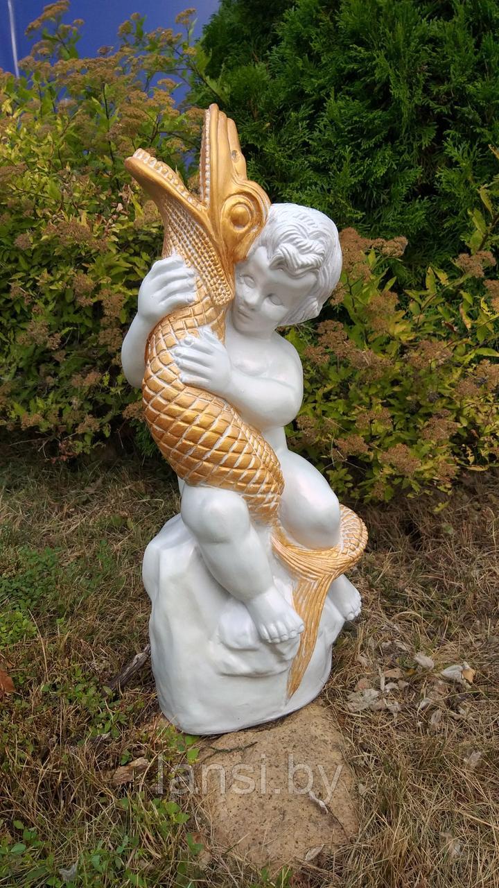 Скульптура "Мальчик с рыбкой " фонтан - фото 1 - id-p187393752