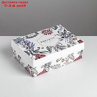 Коробка складная "Цветы", 21 × 15 × 7 см