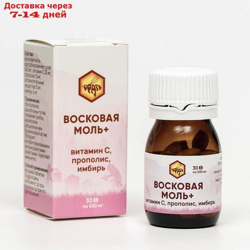 Комплекс Восковая моль + Витамин С, прополис, имбирь, стекло, 30 ...