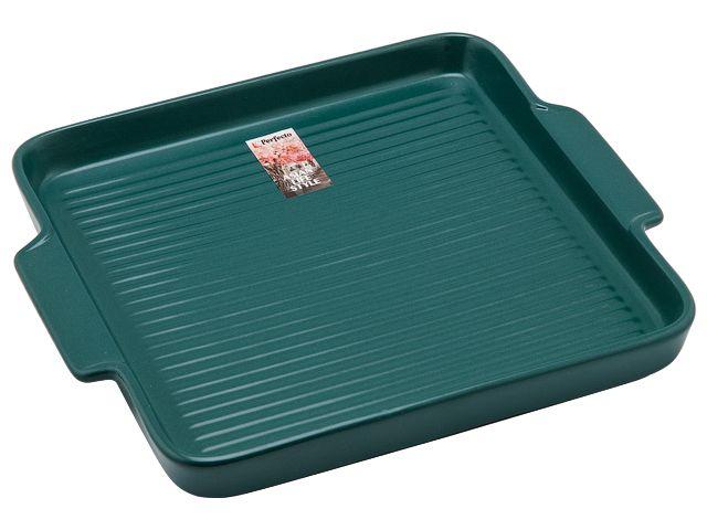 Тарелка- блюдо керамическая, 24.5х21.5х2.3 см, серия ASIAN, зеленая, PERFECTO LINEA