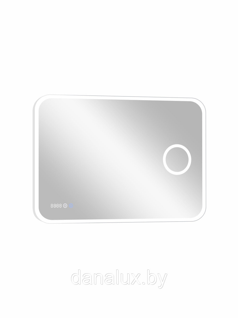 Зеркало с подсветкой Континент Bliss LED 100х70 с увеличительным зеркалом и часами - фото 9 - id-p183974465