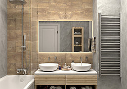 Зеркало с подсветкой Континент Trezhe LED 120х70 ореольная теплая подсветка и бесконтактный сенсор