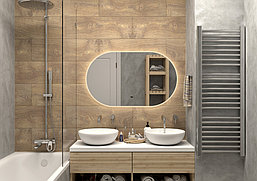 Зеркало с подсветкой Континент Fleur LED 120х70 ореольная теплая подсветка и бесконтактный сенсор