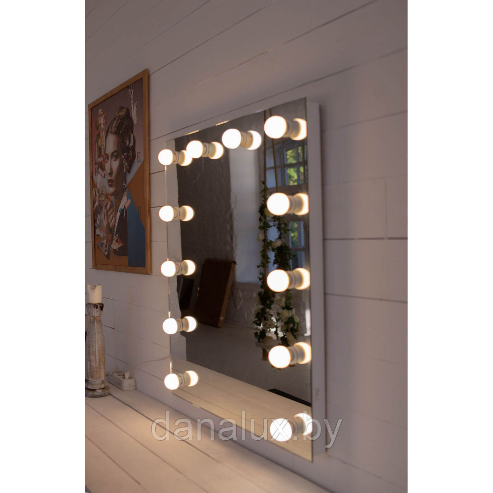 Зеркало с подсветкой Континент Гримерное Бриджит (12 ламп) 60х80 - фото 2 - id-p187410799