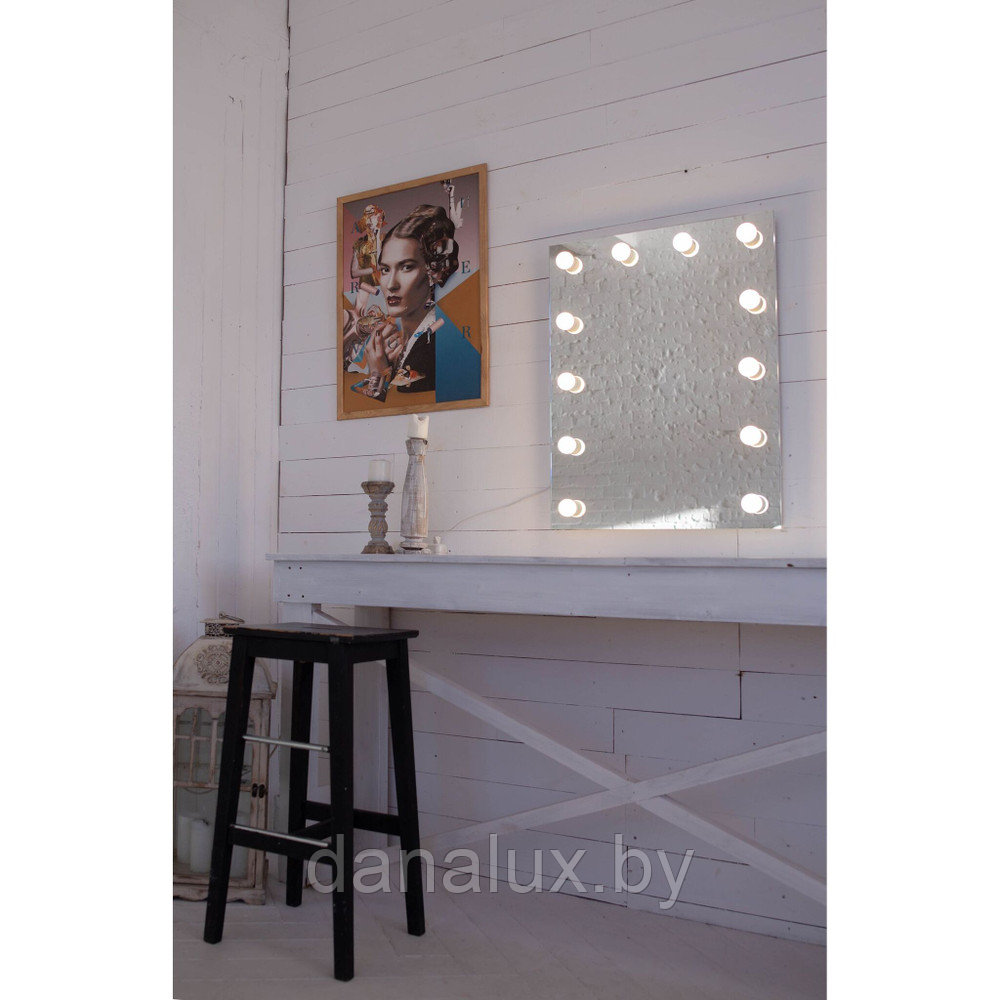 Зеркало с подсветкой Континент Гримерное Бриджит (12 ламп) 60х80 - фото 3 - id-p187410799