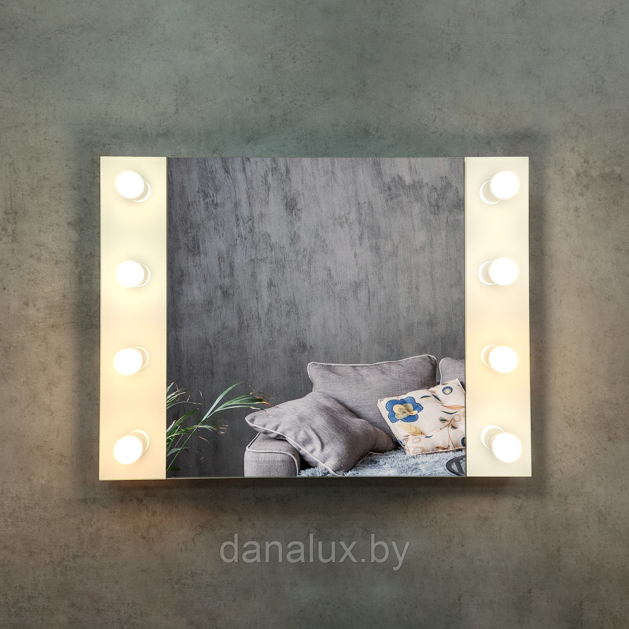 Зеркало с подсветкой Континент Гримерное Этюд (8 ламп) 80х60 - фото 1 - id-p187410800