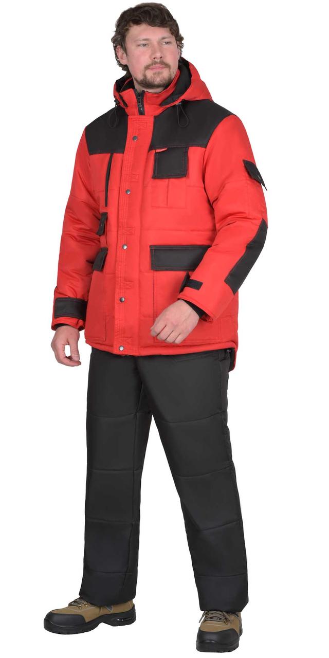 Куртка зимняя 5501 красная с черным - фото 1 - id-p187415352