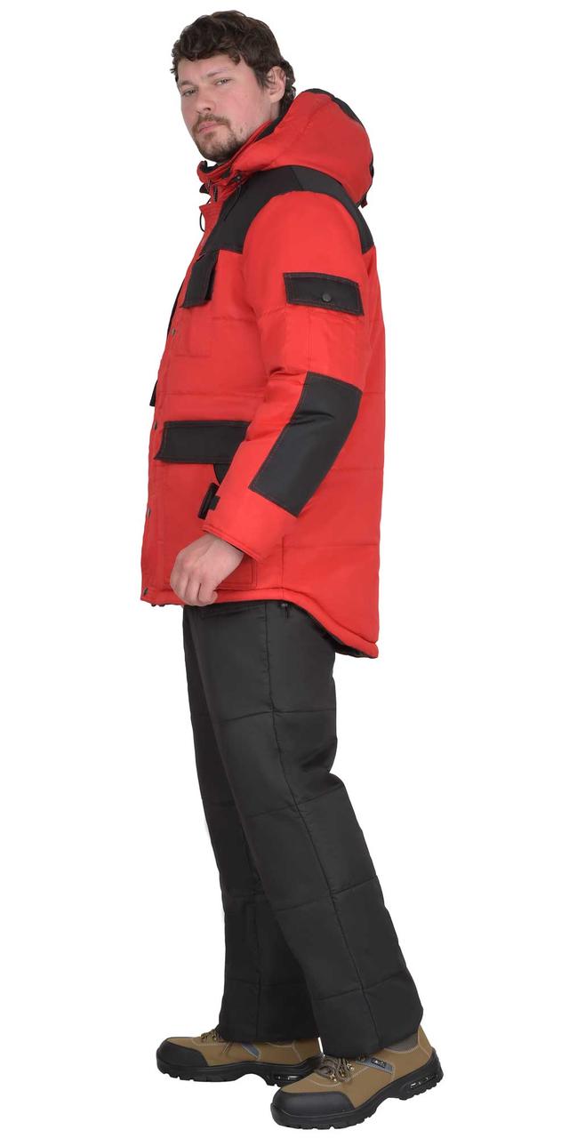 Куртка зимняя 5501 красная с черным - фото 5 - id-p187415352