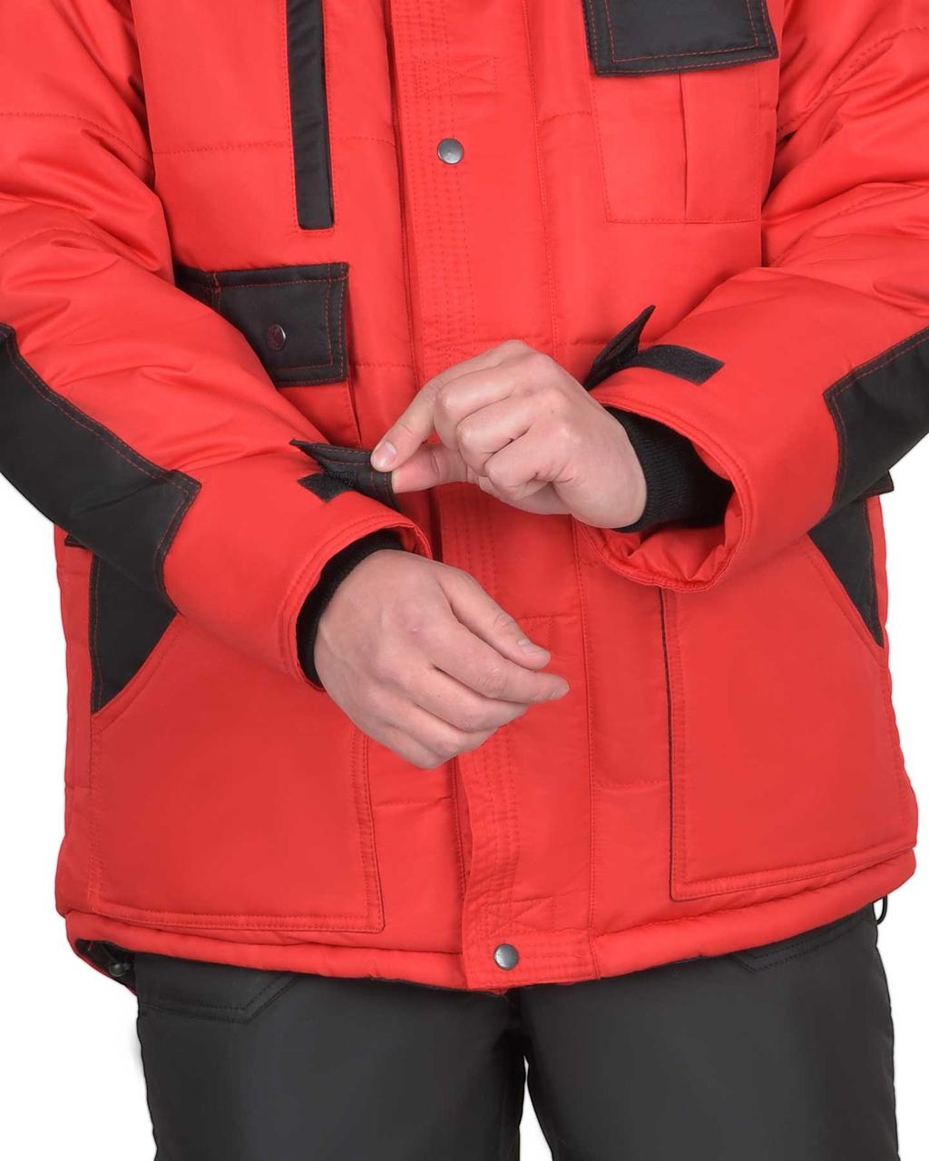 Куртка зимняя 5501 красная с черным - фото 6 - id-p187415352