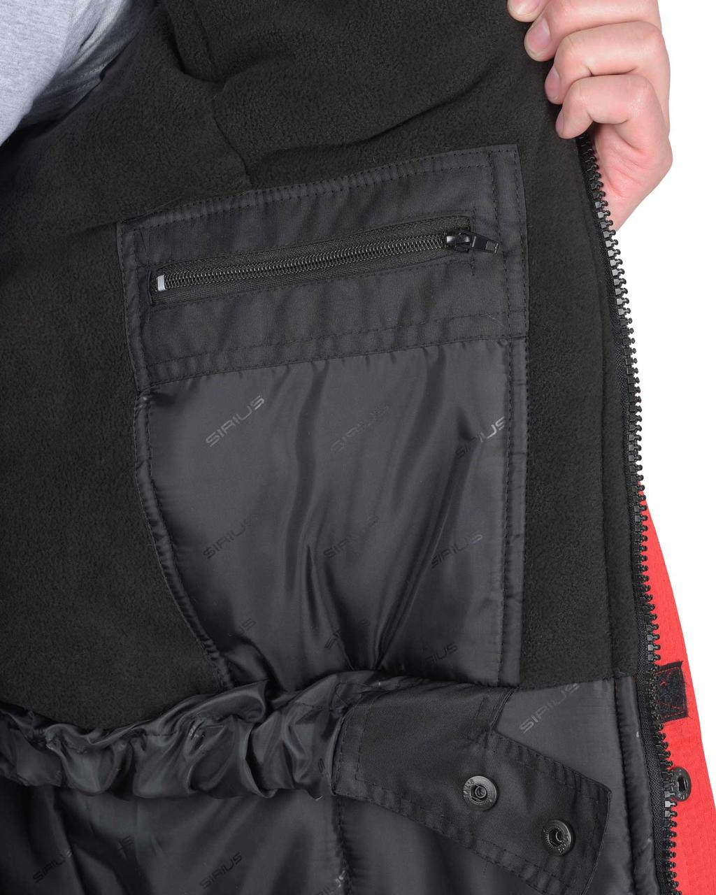 Куртка зимняя 5501 красная с черным - фото 7 - id-p187415352