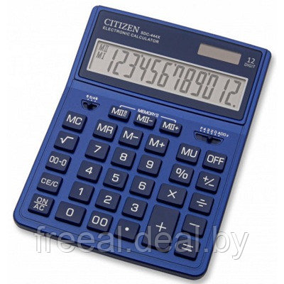 Калькулятор настольный Citizen SDC-444X темно-синий (12-ти разрядный) - фото 1 - id-p187415401