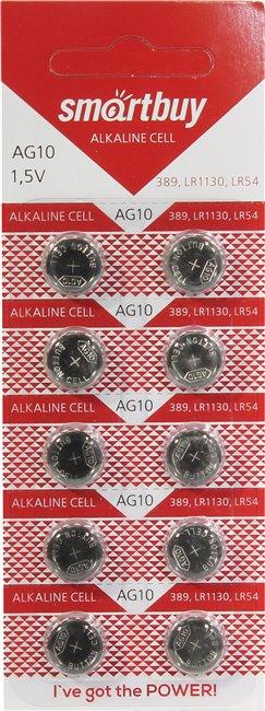 Smartbuy SBBB-AG10-10B (LR54, 1.5V) , щелочной (alkaline) уп. 10 шт
