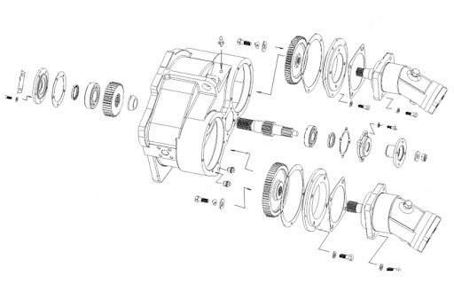 Передний мост Амкодор 320 CARRARO 370464 (28.25)