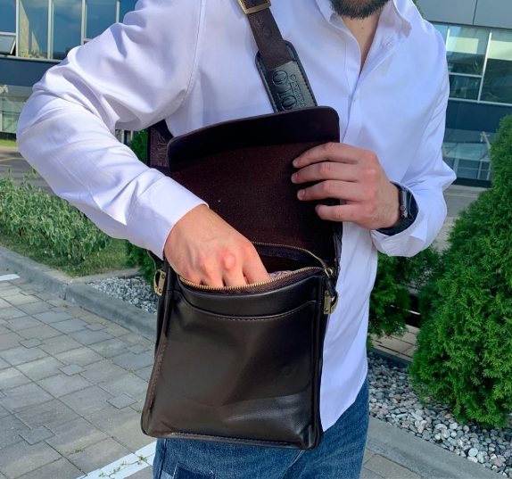 Мужская сумка-планшет Polo Videng тёмно-коричневый - фото 2 - id-p187424659