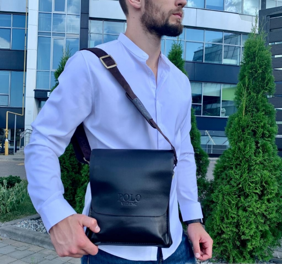 Мужская сумка-планшет Polo Videng тёмно-коричневый - фото 1 - id-p187424659