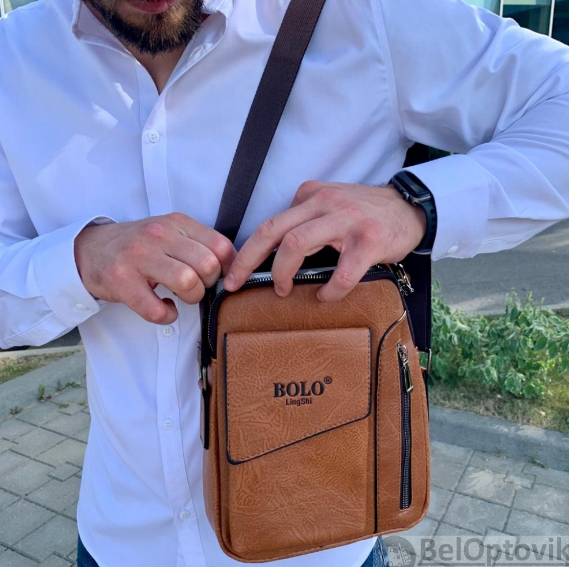 Мужская сумка-мессенджер через плечо Bolo LingShi (отделение для смартфона) - фото 2 - id-p187425306