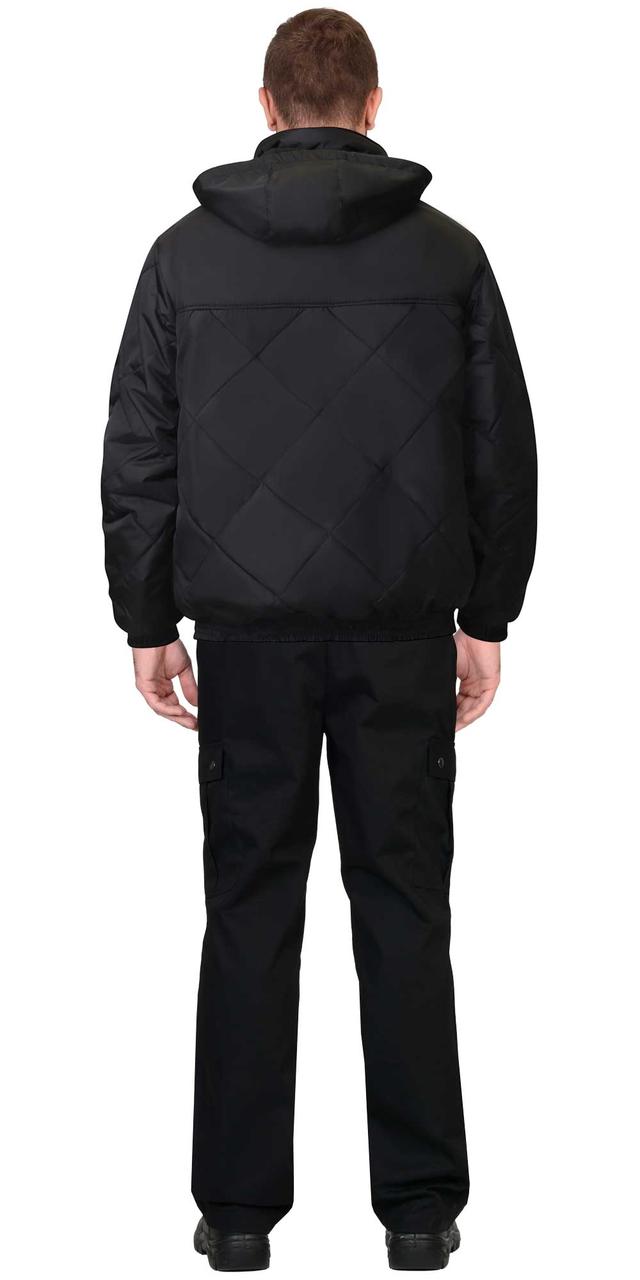 Куртка СИРИУС-ПРАГА-ЛЮКС короткая с капюшоном, черная - фото 2 - id-p187425862