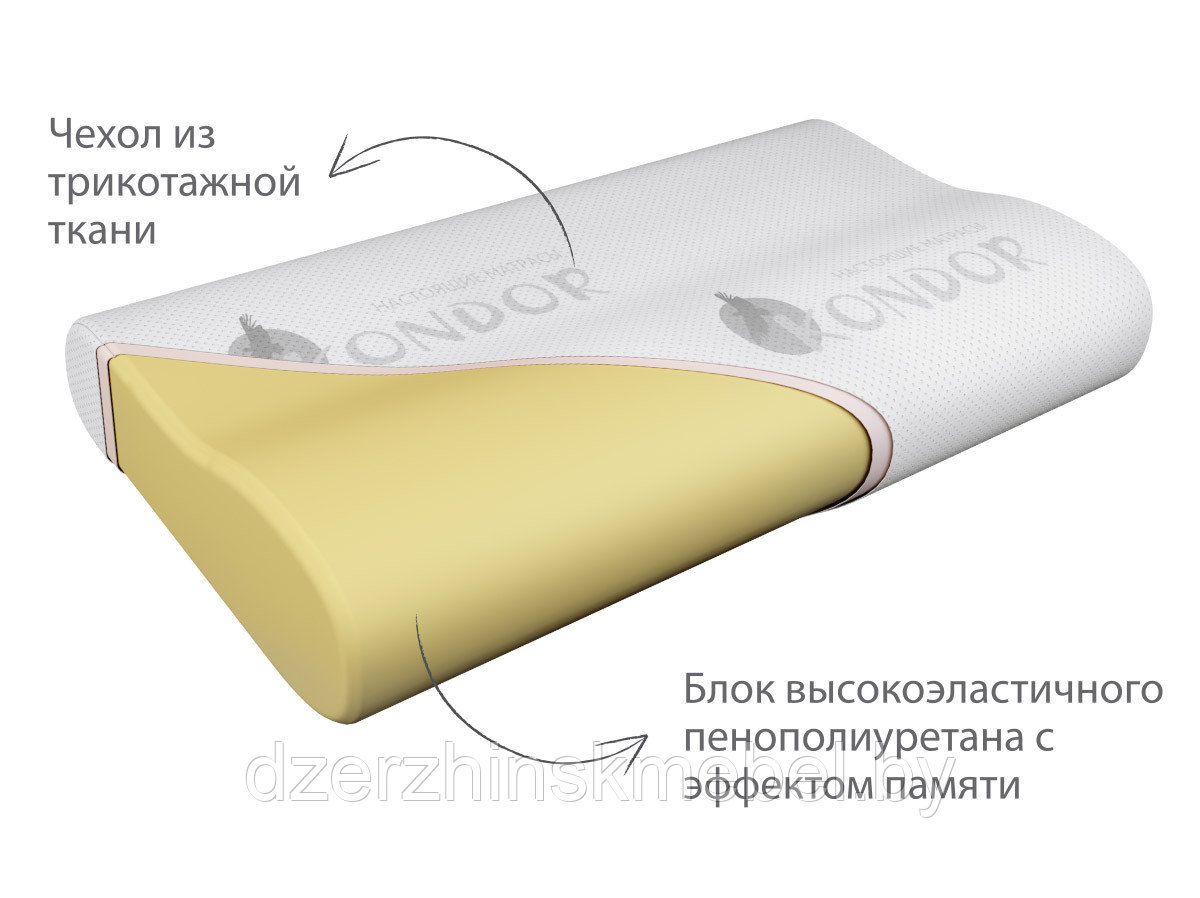 Ортопедическая подушка Kondor Memory Foam 60х40 см. РБ - фото 2 - id-p187461499