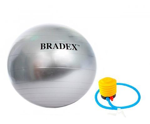 Мяч для фитнеса Bradex SF 0380 серый с насосом, 75 см - фото 1 - id-p187462679