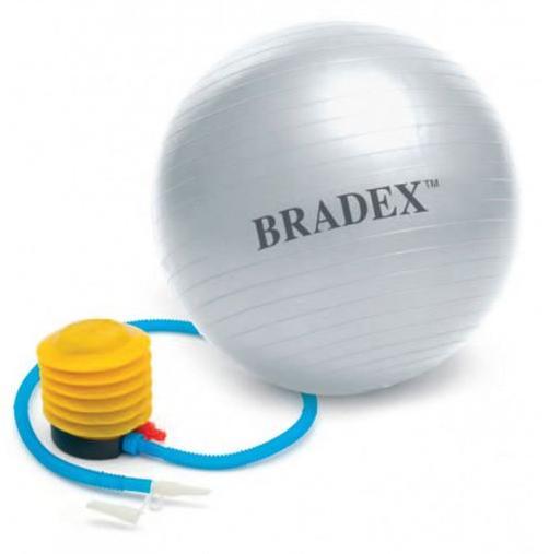 Мяч для фитнеса Bradex SF 0241 "Фитбол-55" с насосом серый, 55 см