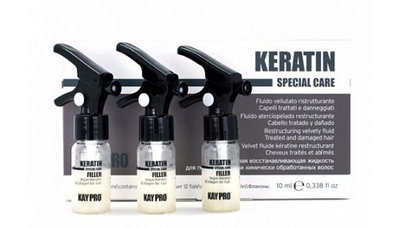 Восстанавливающий филлер Kaypro Special Care Keratin с кератином и коллагеном для поврежденных и химически - фото 1 - id-p187462604