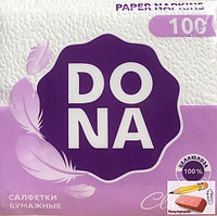 Салфетки бумажные Dona Comfort, белые, 100 штук