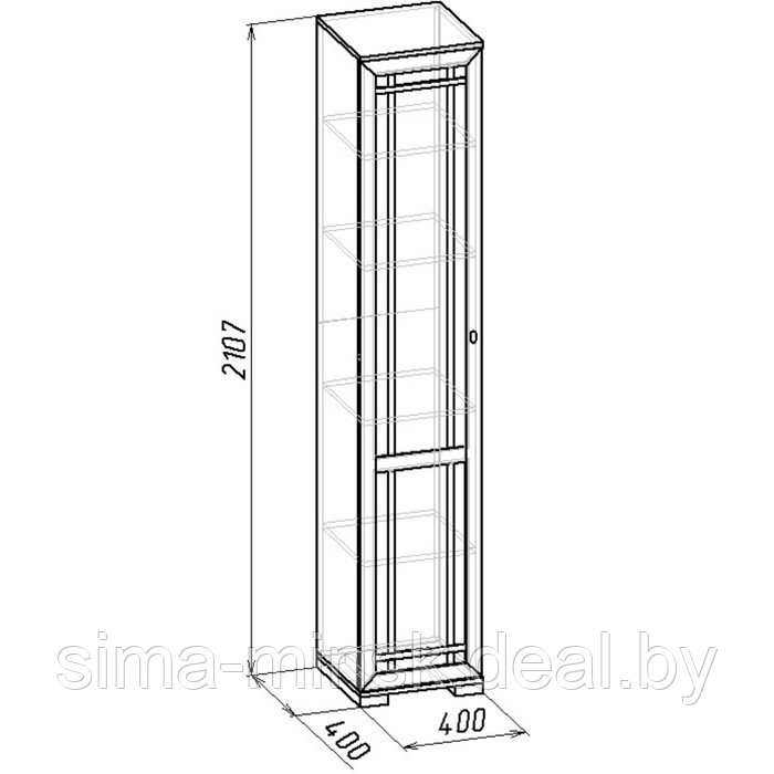 Шкаф для белья Sherlock 8, 400 × 400 × 2107 мм, левый, цвет ясень анкор светлый - фото 2 - id-p187469712