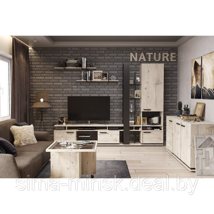 Шкаф Nature 1, 560 × 416 × 2116 мм, цвет гаскон пайн / чёрный - фото 7 - id-p187469763