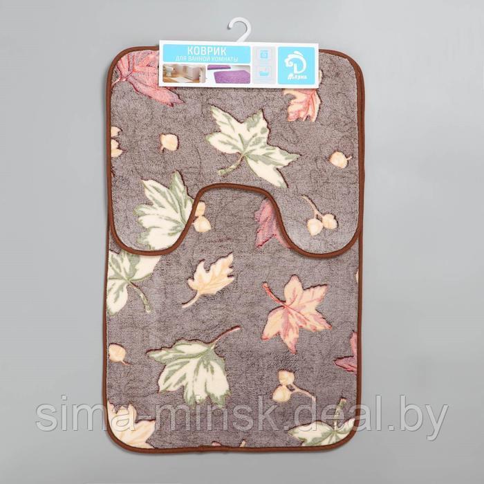 Набор ковриков для ванной и туалета Доляна «Осенние листья», 2 шт: 40×50, 50×80 см - фото 6 - id-p187476876