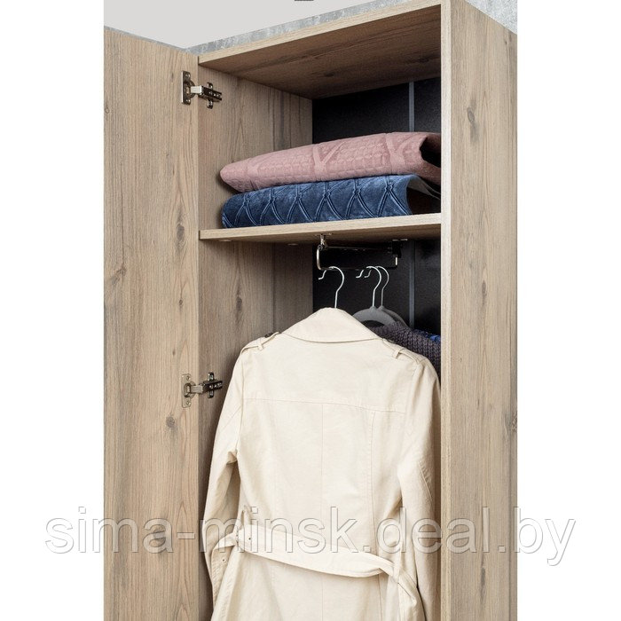 Шкаф для одежды и белья Nature 8, 560 × 416 × 2116 мм, цвет гаскон пайн / чёрный - фото 5 - id-p187469964