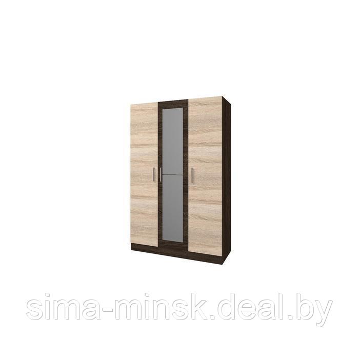 Шкаф 3-х створчатый с зеркалом «Леси», 120 × 46,6 × 190 см, цвет кантербери/сонома - фото 1 - id-p187470185