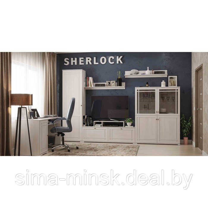 Шкаф-сервант Sherlock 22, 1204 × 400 × 1568 мм, цвет ясень анкор светлый - фото 4 - id-p187470268