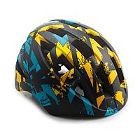 Шлем велосипедный детский Cigna WT-022  (жёлтый/бирюзовый/чёрный, 48-53см)