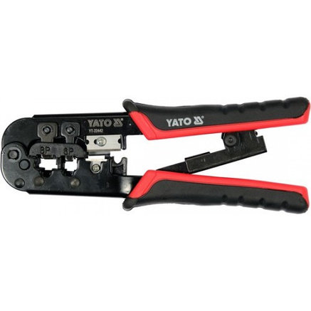 Пресс-клещи для обжима и зачистки кабеля (RJ45, RJ11, RJ12) "Yato" YT-22442, фото 2