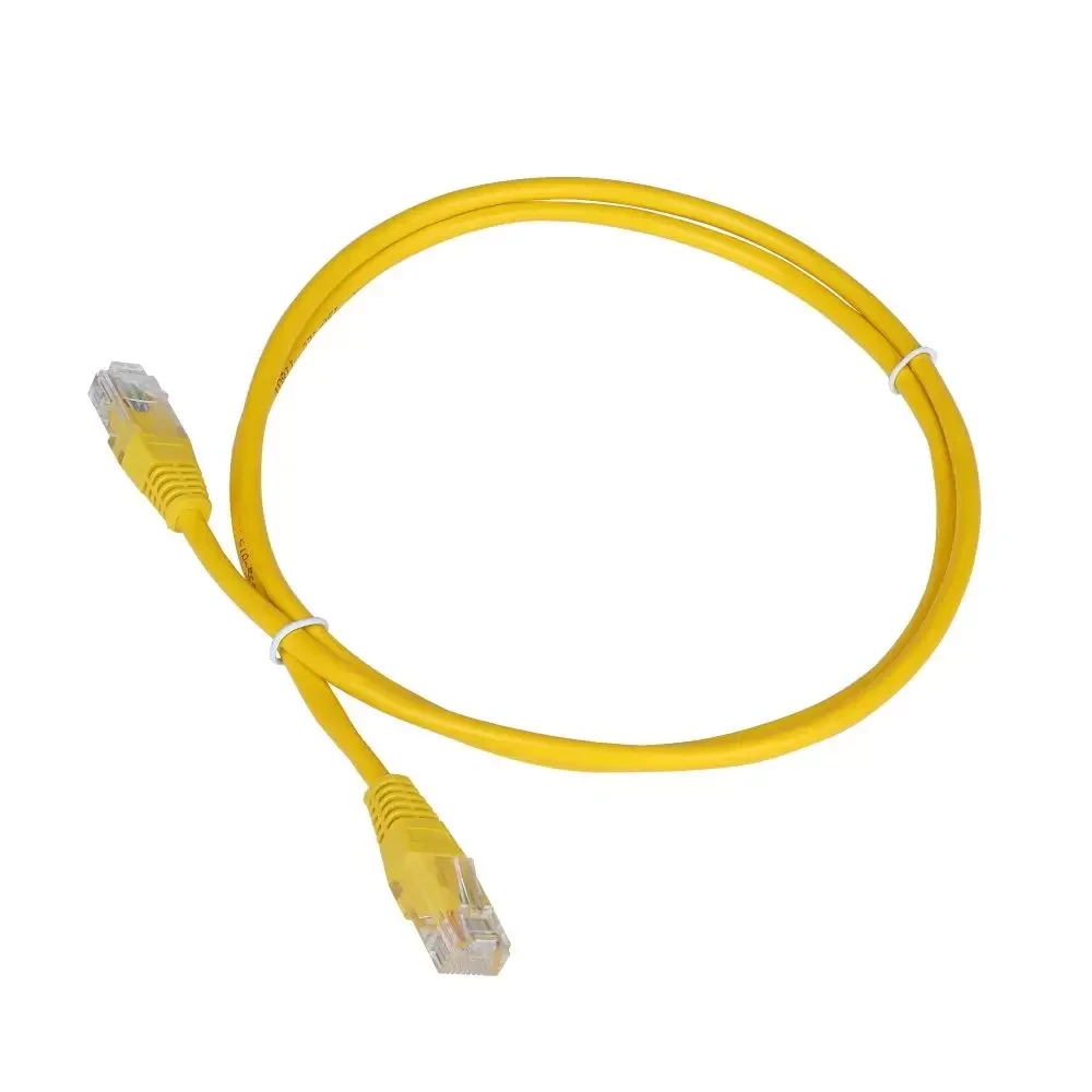 Патч-корд RJ45 - RJ45, 4 пары, UTP, категория 5е, 0.3 м, желтый, TWT, TWT-45-45-0.3-YL